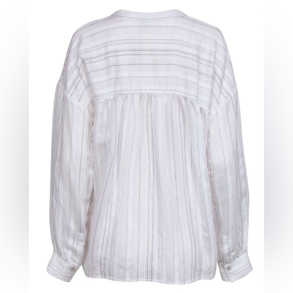 Vince V-neck Tunic Blouse with Stripe - Picture 3 of 7